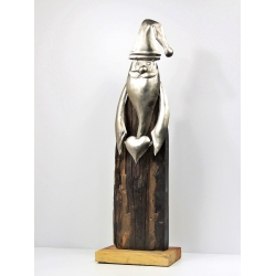 Mikołaj drewniany metalowy 67 cm